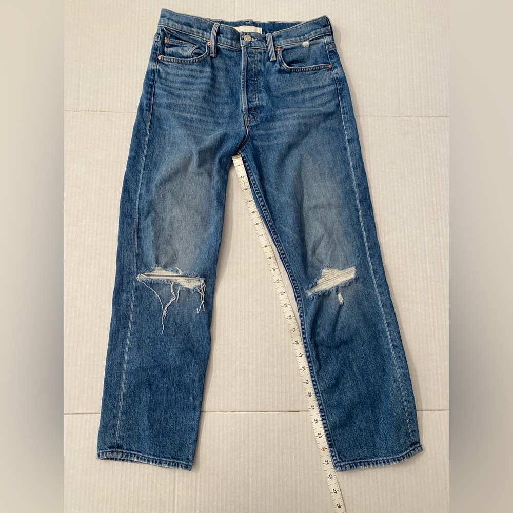 MOTHER SUPERIOR Tomcat Jeans Playing With Scissors Cropped Straight Leg 29 - Picture 3 of 16